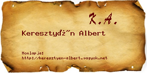 Keresztyén Albert névjegykártya