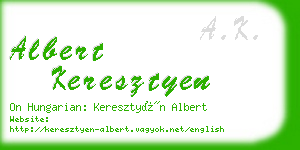 albert keresztyen business card